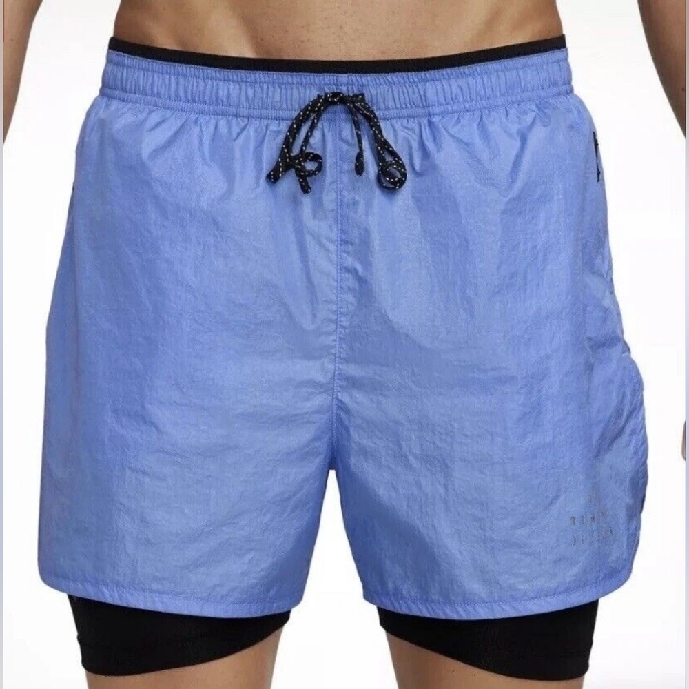 Nike Running Division Men’s Size S Repel 2 in 1 7" Shorts Blue Black FB8544-450